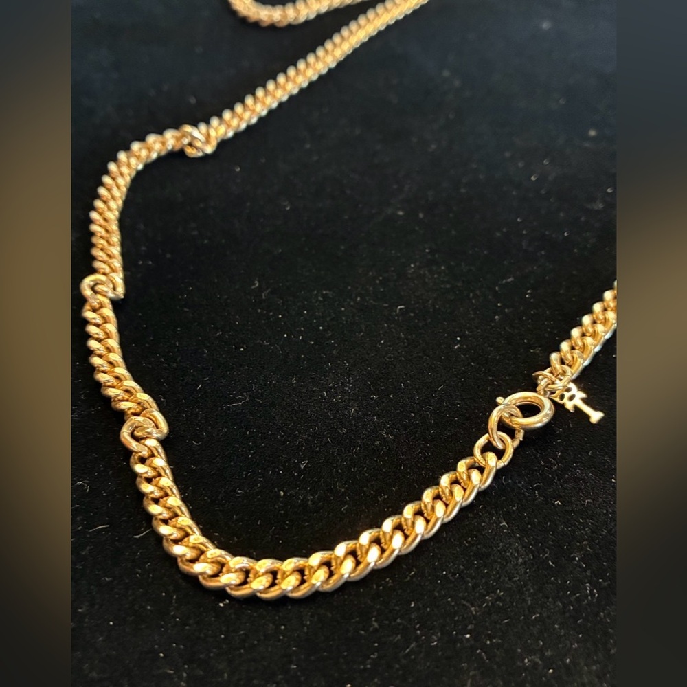 NWOT Vintage Lia Sophia Gold Tone Curb Link Chain Necklace w/ Key Tag
